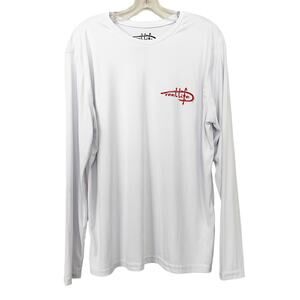 Reel Life White American Flag Long Sleeve Shirt Sz L